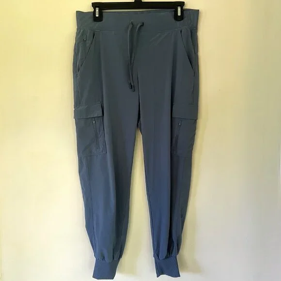 All in Motion Women's Active Light Mid-Rise Cargo Joggers, Blue Storm, Size M - Picture 2 of 9